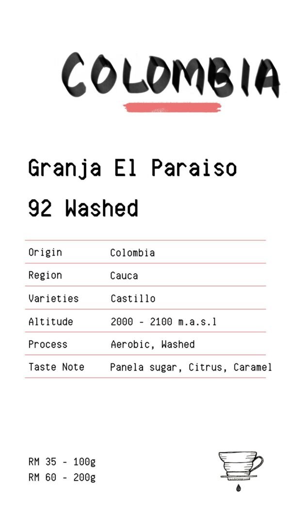 Colombia - Granja El Paraiso 92 Washed